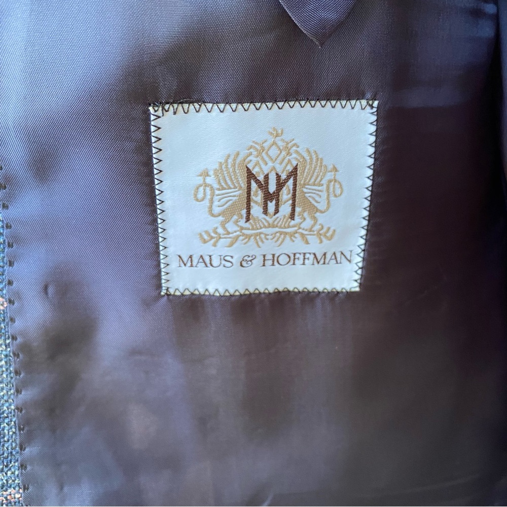 Maus & Hoffman all season blazer sport coat jacket blue plaid - Picture 4 of 8
